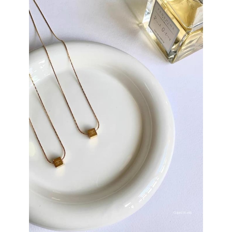 kalung titanium fashion balok kecil c