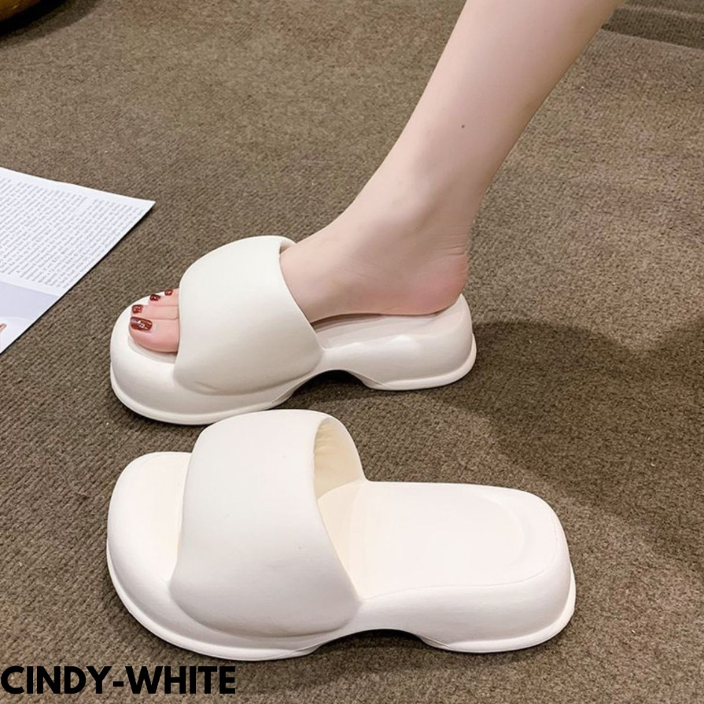 SANDAL WEDGES WANITA RINGAN ANTI SLIP CLASSIC ANEKA WARNA CANTIK BAHAN RUBBER IMPORT CINDY