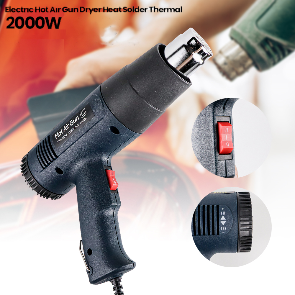 Electric Hot Air Gun Dryer Heat Solder 2000W 866C without LED Display - Green