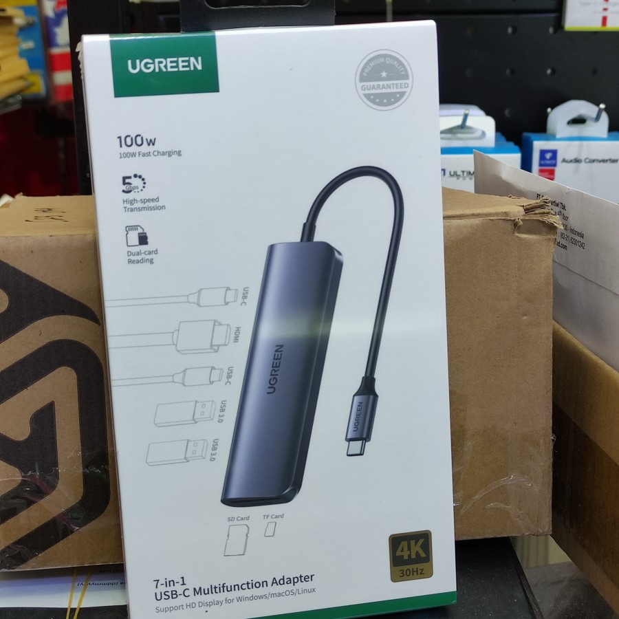 UGREEN USB HUB Type C 7 IN 1 HDMI SD Card Type C USB 3.0 5Gbps 4K 30hz
