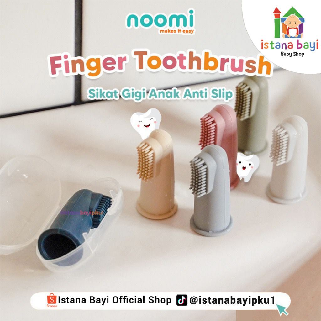 Noomi Silicone FInger Toothbrush Isi 2pcs - SIkat Lidah Bayi