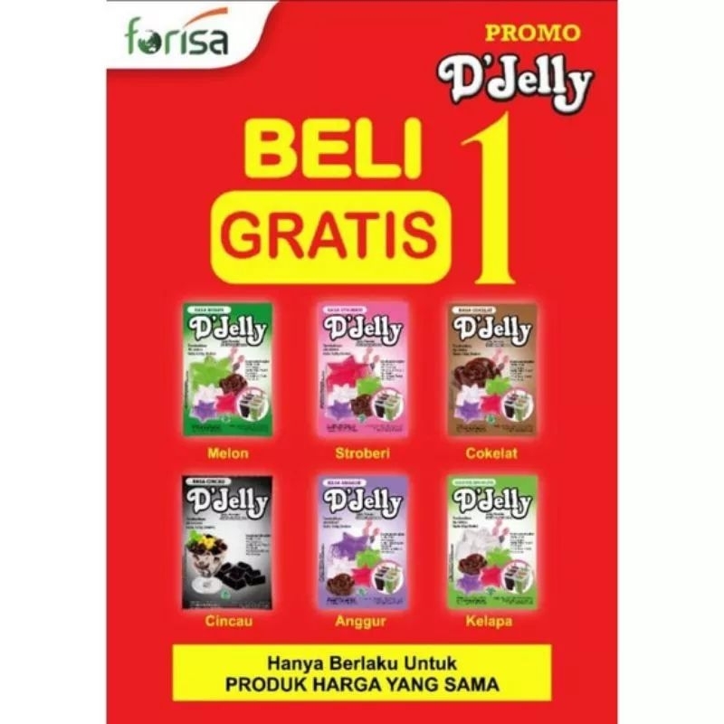 D'JELLY FORISA NUTRIJELL 10G/ RASA KELAPA MUDA / BELI 1 GRATIS 1 / JELLY KELAPA MUDA