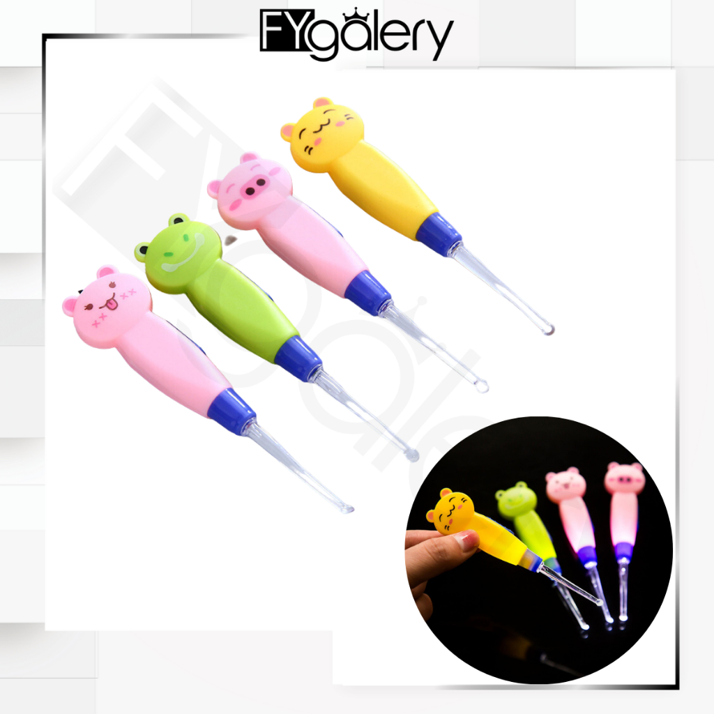 FYGALERY HL0007 Earpick Telinga Cartoon Lampu LED Alat Korek Kuping Karakter Animal Cute Murah