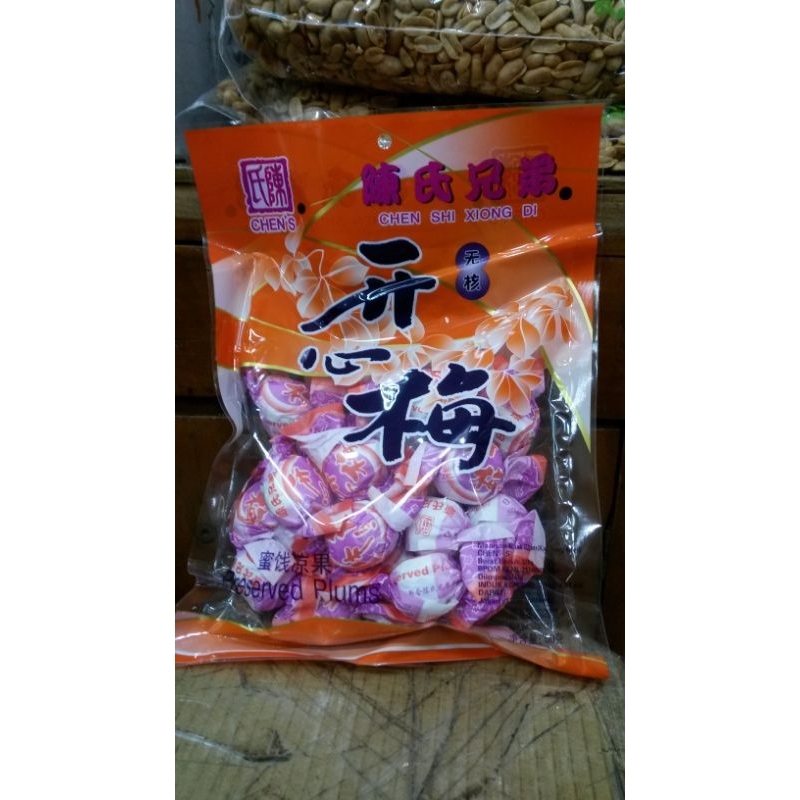 

Manisan Buah Plum Tanpa Biji Kai Xin Mei / Preserved Seedless Plum / Kai Xing Mei