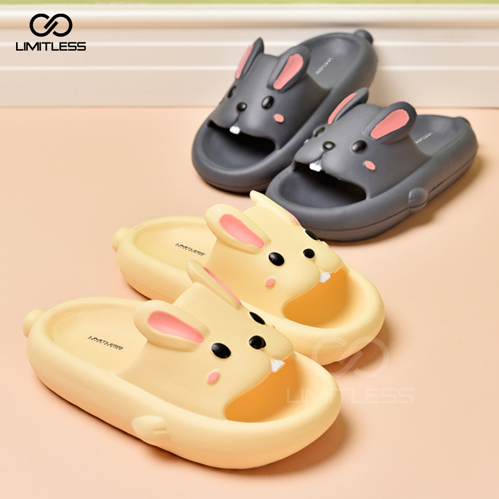 Sandal Kelinci Slip On Anak Perempuan Korea Premium Sendal Rabbit Anak Selop Cewek Nyaman Karakter BUNNY Terbaru 2023