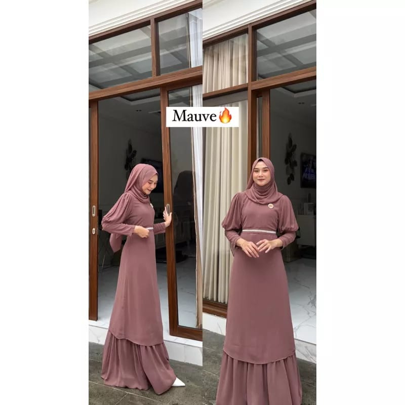 Mikha Dress CERUTI BABYDOL FULL PURING / Gamis Kondangan BAJU DEWASA MURAH TERBARU 2023 Busui Friendly / DRESS WANITA KONDANGAN BRIDESMAID