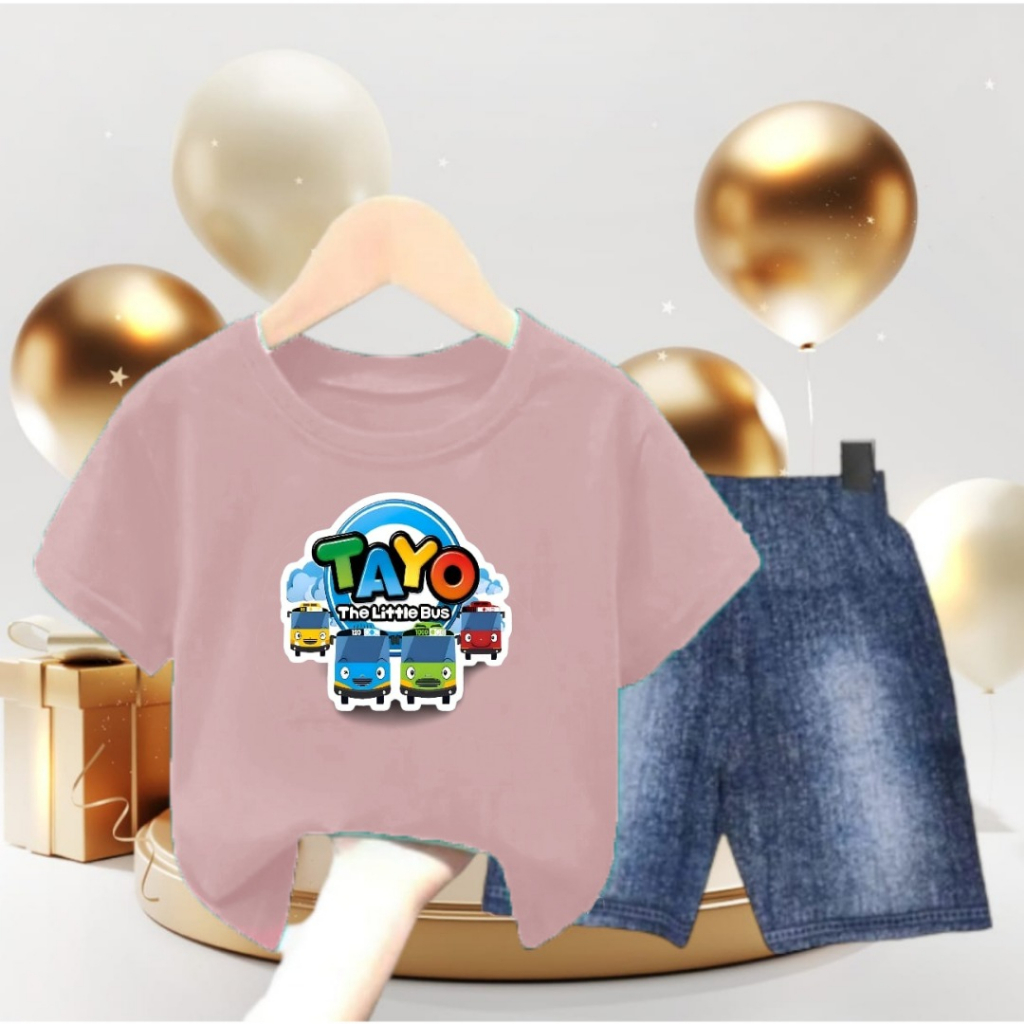 Setelan Kaos Celana Semi Jeans Anak Anak Bus/SPJ Vista