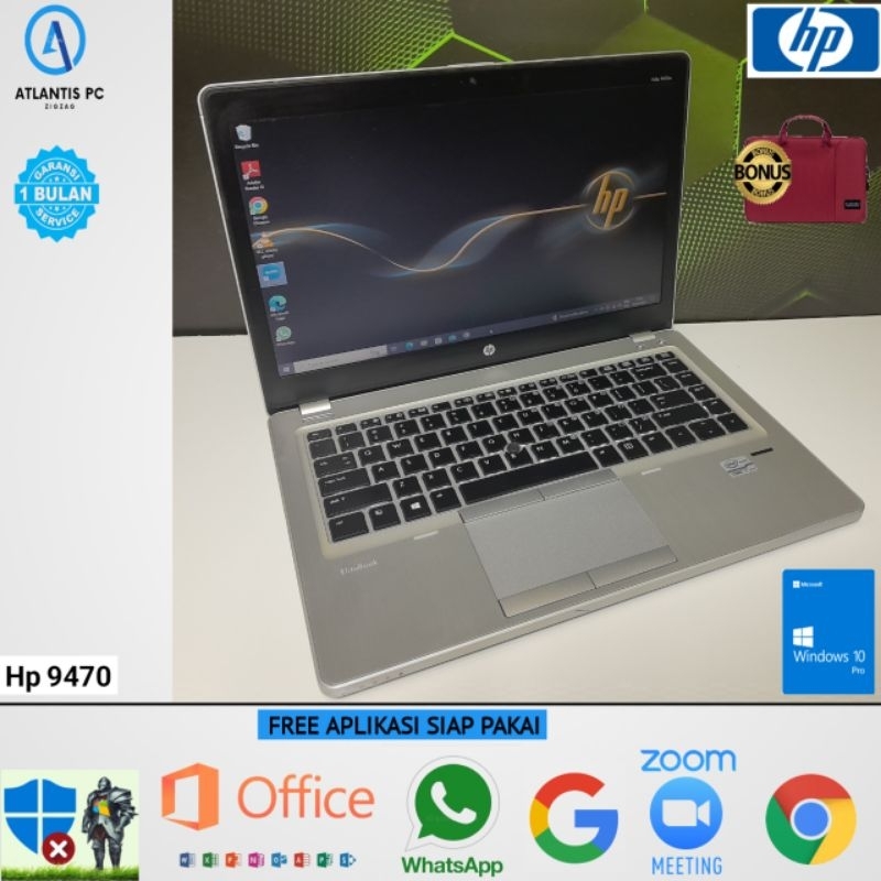 Laptop Hp Elitebook Folio 9470m Core i5/i7 Ram 8GB SSD 256GB Windows 10 SIAP PAKAI 