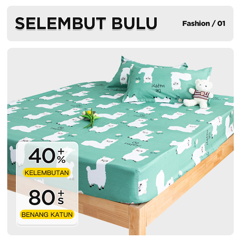 SPREI Motif Aesthetic Sprei Lembut Karakter Lucu Bahan Poliester Ukuran 160x200cm