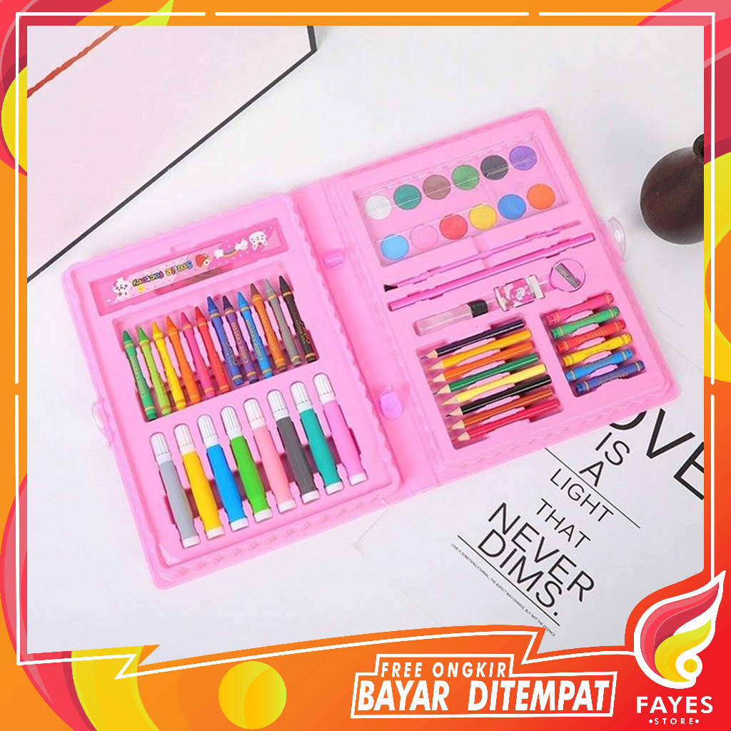 

FAYES COD Set Art Crayon 68 pcs Unicorn / Krayon Mewarnai Anak 68pcs / Pensil Warna Set 68pcs STY12