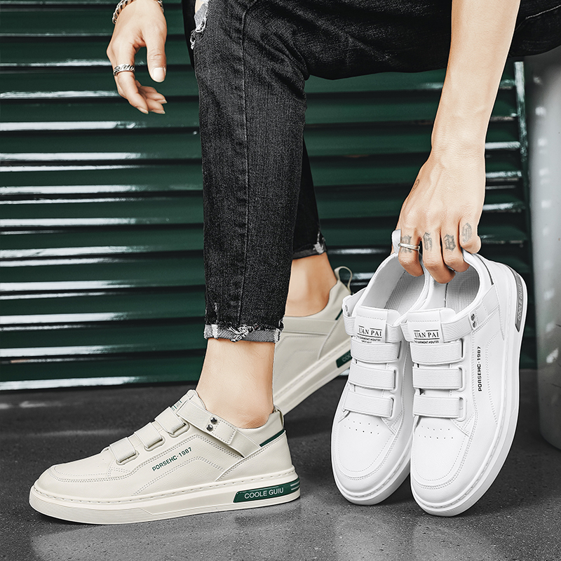 Toread Sepatu Sneakers Pria Casual Bahan PU Tanpa Tali Sepatu Kuliah Fashion Simple MC439