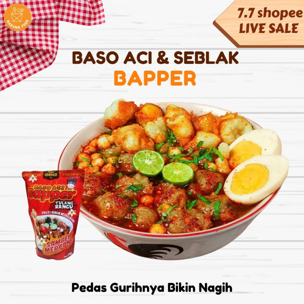 PROMO Baso Aci Bapper Tulang Rangu Boci Baper Bakso Aci Bapper Sambel Mercon asli Garut Bandung