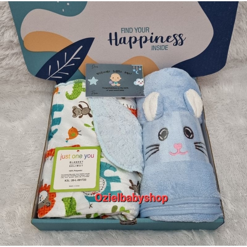 HAMPERS SET HANDUK DAN SELIMUT / KADO BAYI / KADO ULTAH