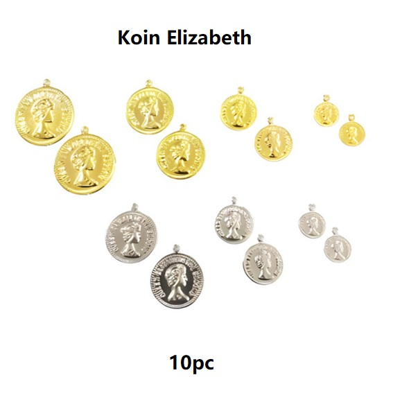 Charm Koin Elizabeth/Monalisa Model Tipis Harga/10pc