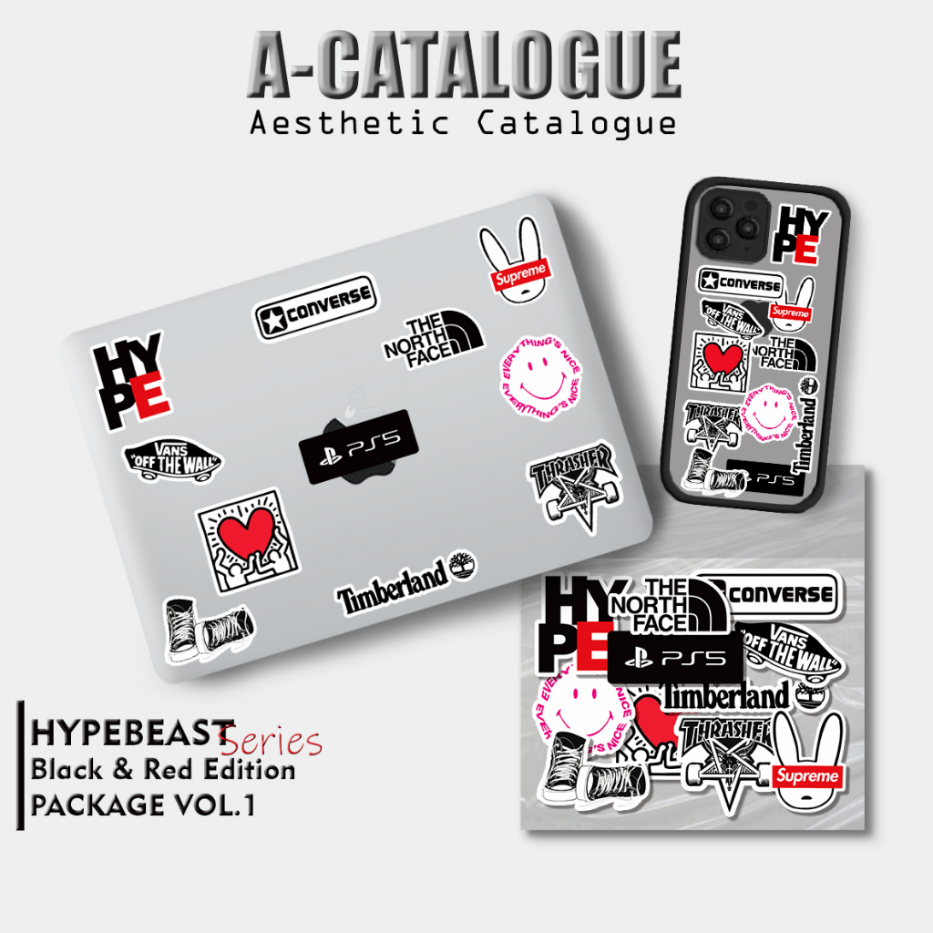 

Sticker Case Handphone Laptop Tumblr Bujo Aesthetic Hypebeast Skate Skateboard || BLACK AND RED