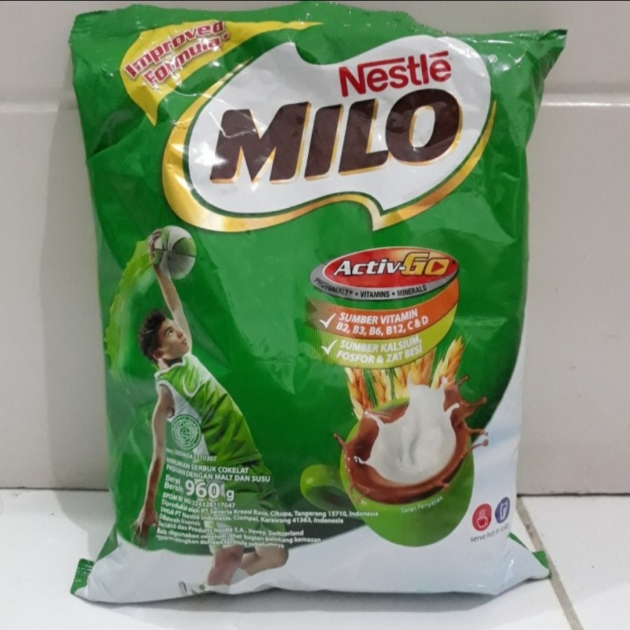 

NESTLE MILO ACTIV GO 960GR, MINUMAN SERBUK COKLAT KEMASAN PACK