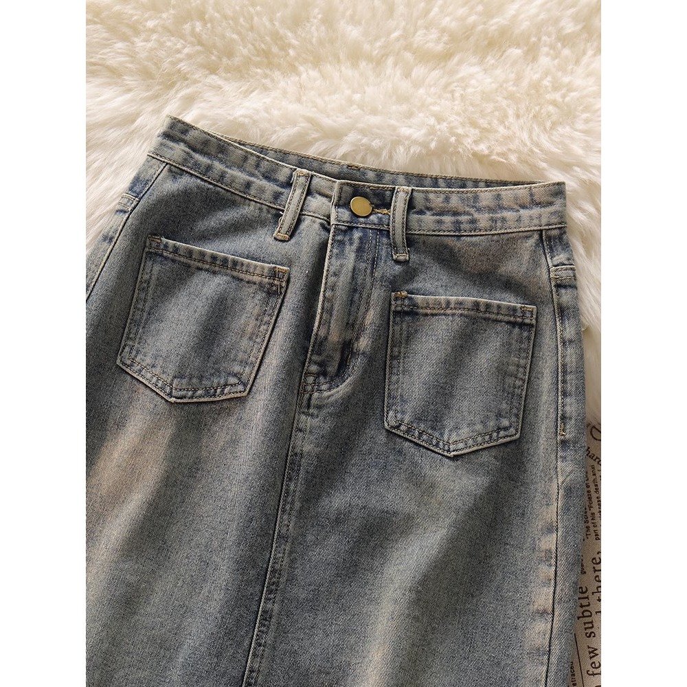 Korea Style Rok Putri Duyung Jeans Wanita /Highwaist Rok Denim