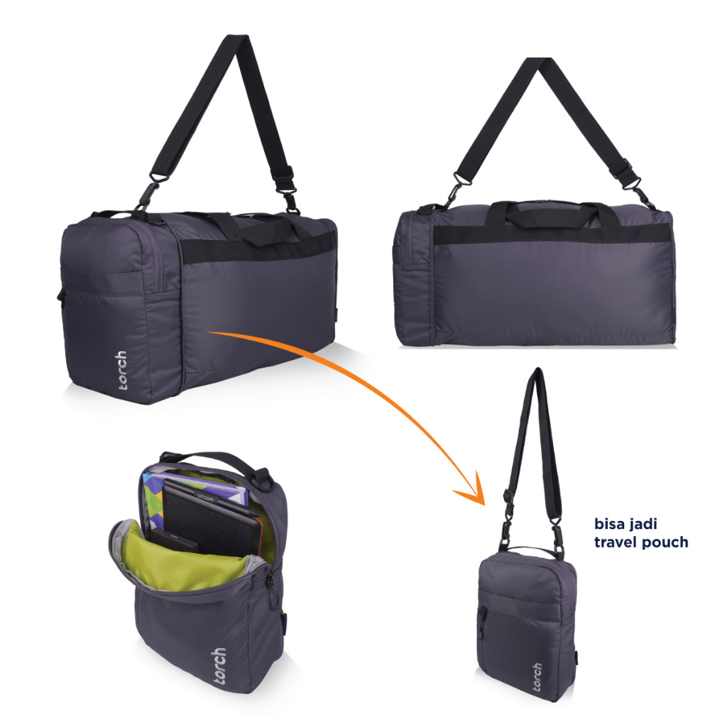 TORCH Getafe 2in1 Sling to Duffel Bag - Tas Selempang Pouch Sling bag - Tas Jinjing Berpergian Duffel Olahraga gym - Tas Duffle Travelling