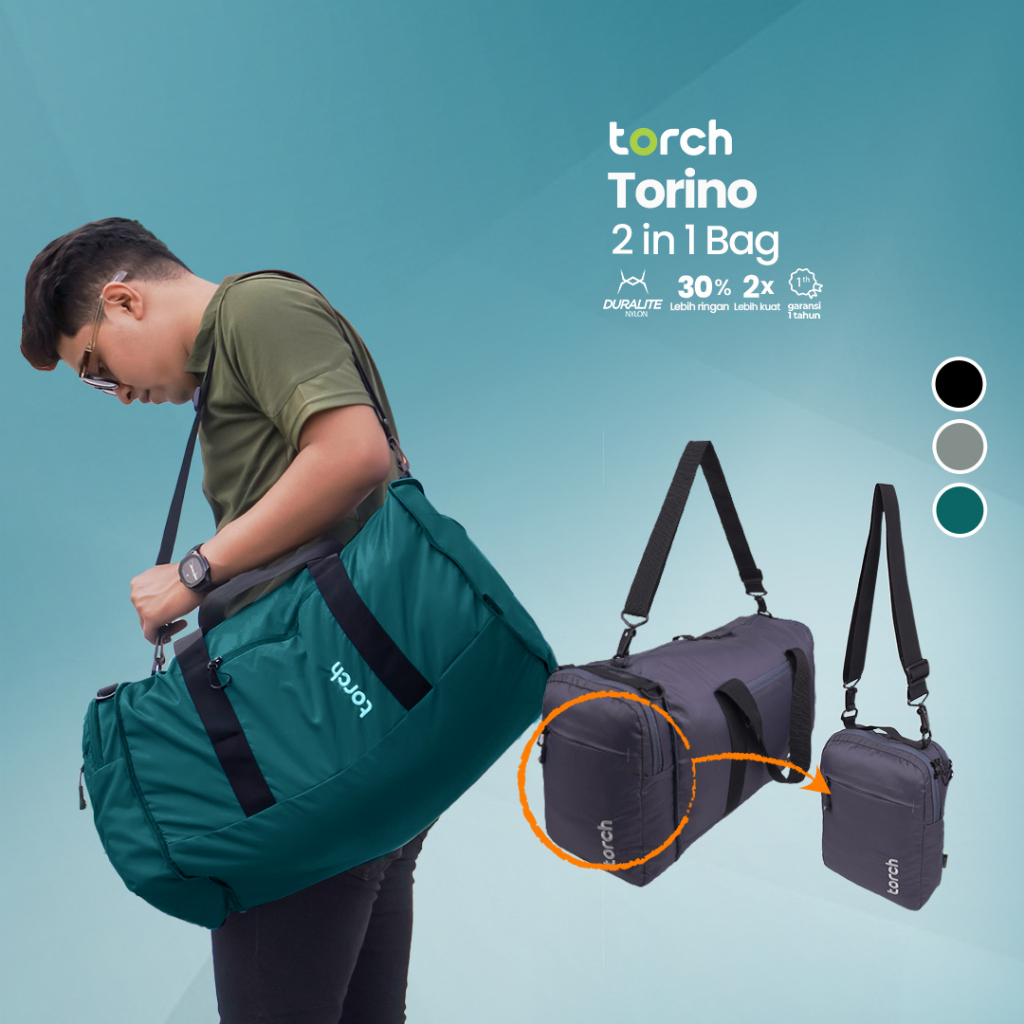 TORCH Torino 2in1 Sling to Duffel Bag - Tas Selempang Slempang - Tas Jinjing Dufle Duffle