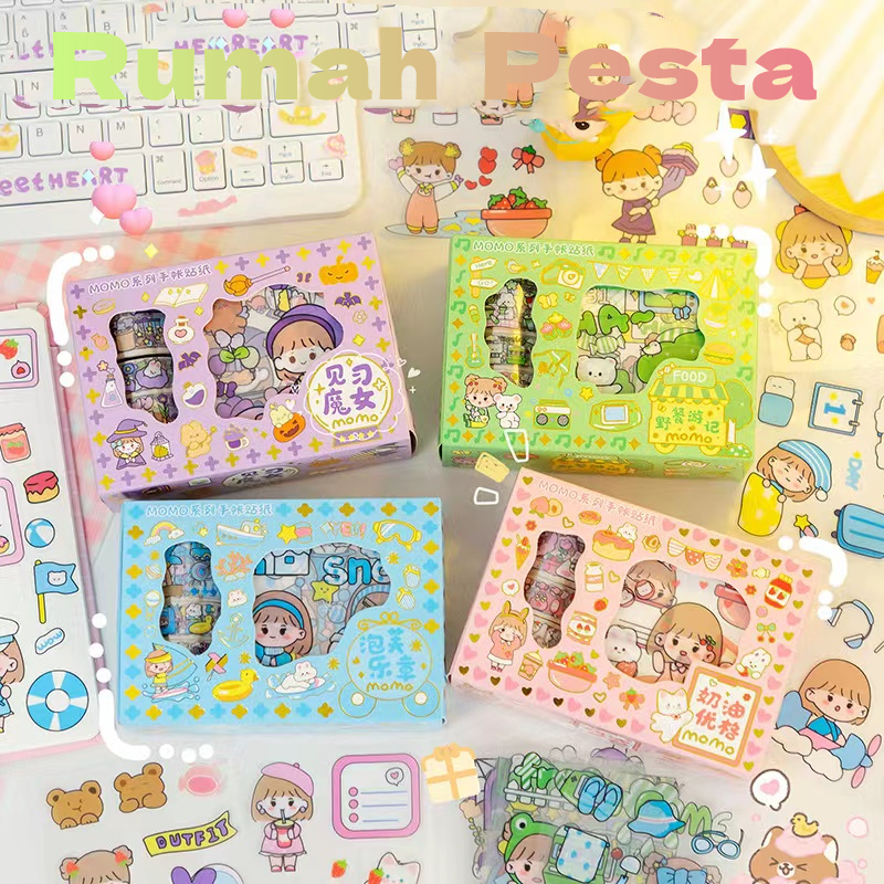 

【RP】(1Box isi 4 Roll & 10Lembar ) / 100 Lembar Stiker Waterproof StickerKorea DIY