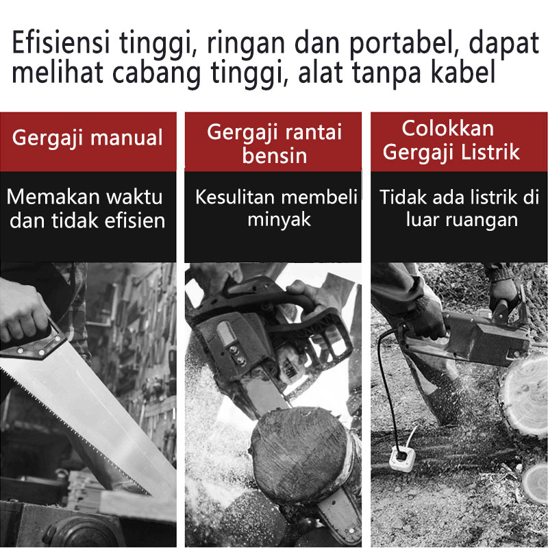 2 baterai 6 inci pemangkasan listrik mini gergaji pengisian ulang melihat gergaji kayu kecil yang membelah kebun satu tangan kayu bekerja