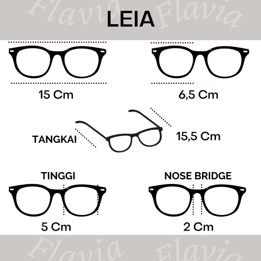 Flavia Eyewear - Kacamata Hitam Leia Acetat Anti UV 400