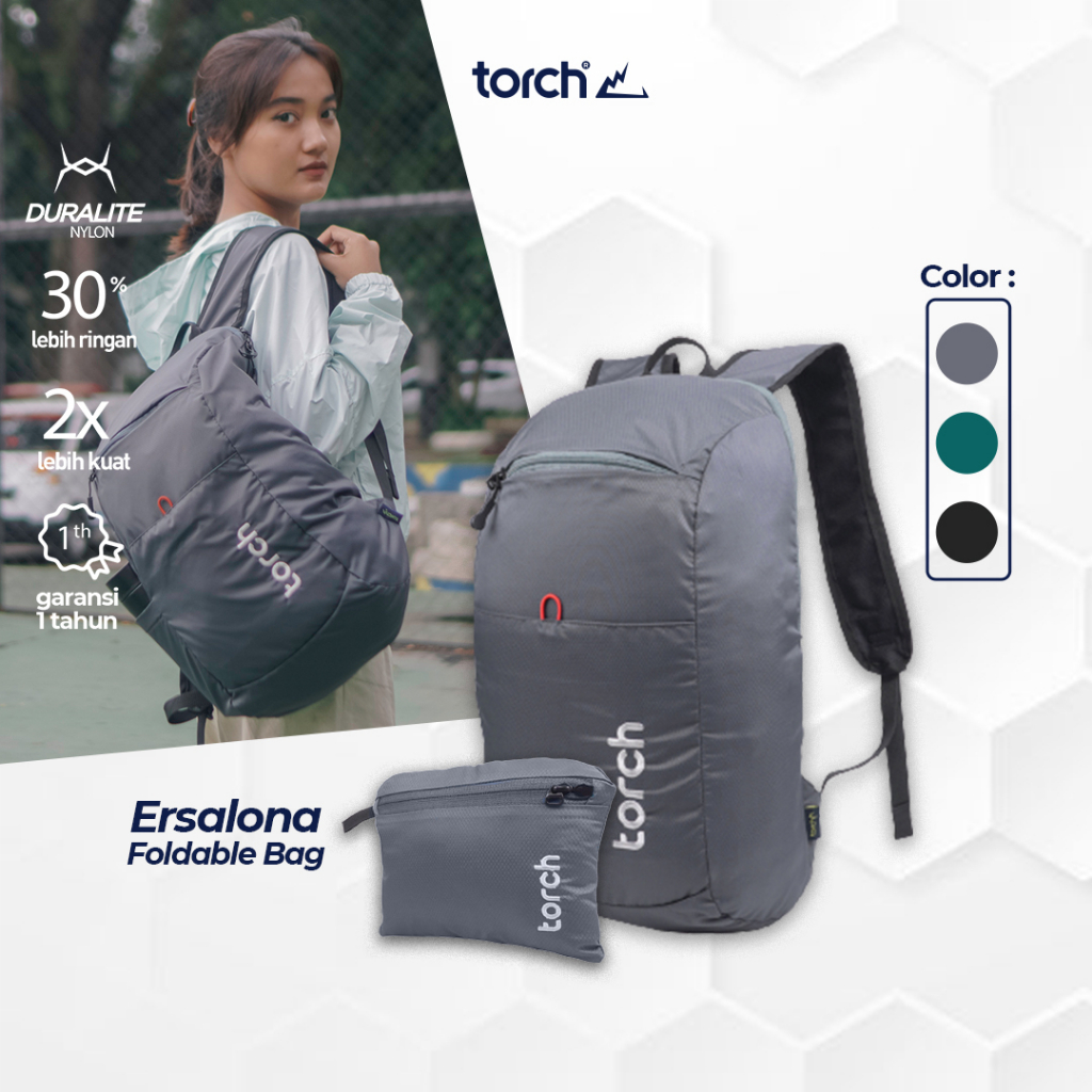 TORCH Ersalona Tas Ransel Lipat Punggung Pria Wanita Anti Air 19 Liter - Foldable Backpack Water Repellant