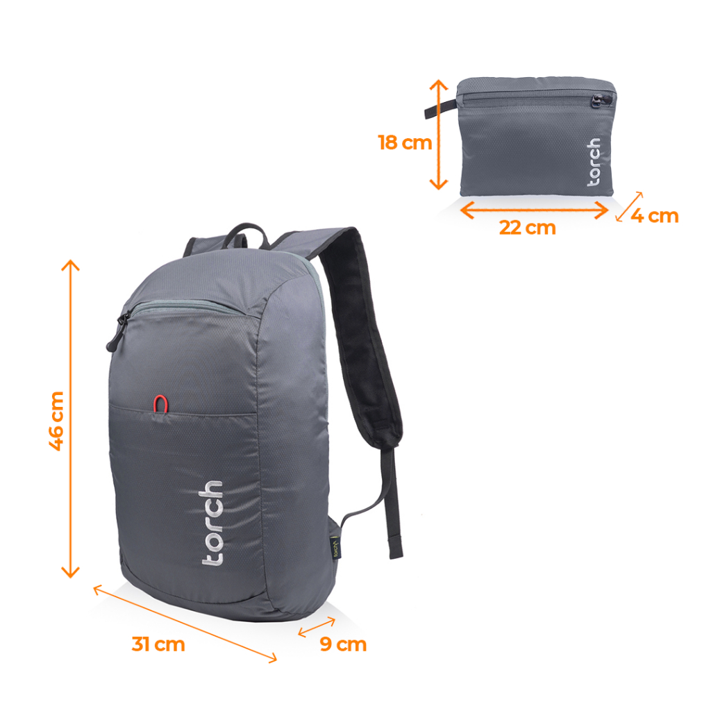 TORCH Ersalona Tas Ransel Lipat Punggung Pria Wanita Anti Air 19 Liter - Foldable Backpack Water Repellant