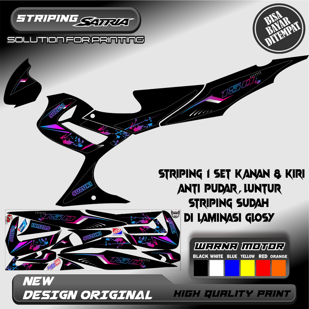 STRIPING VARIASI MOTOR SATRIA FU BARONG/CBU STICKER