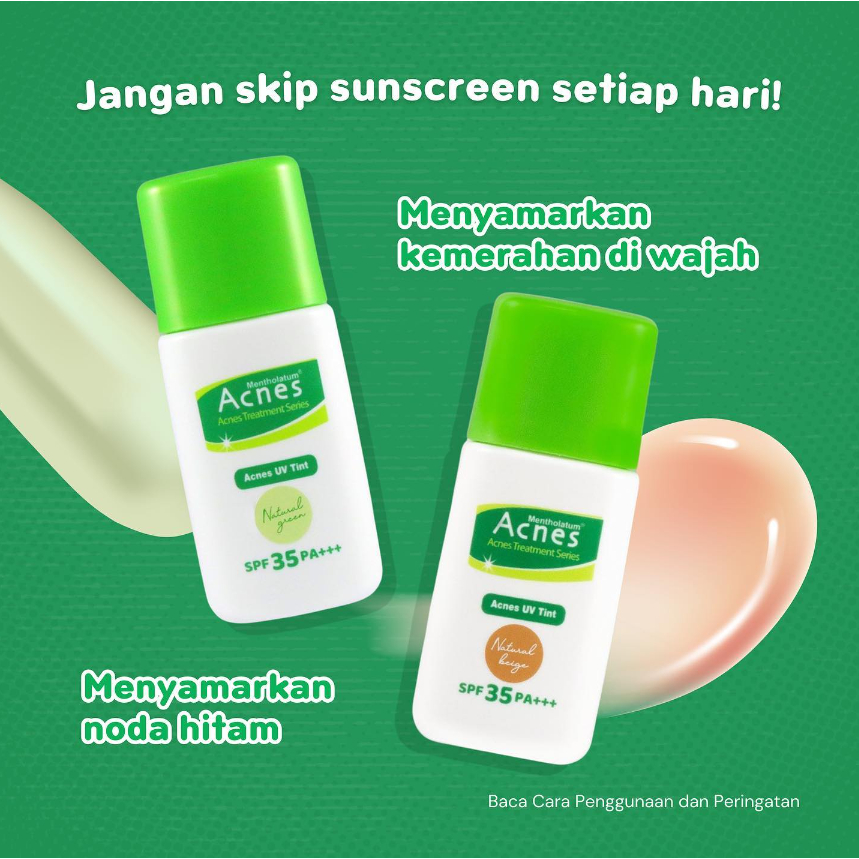 [BPOM] Acnes UV Tint Natural BEIGE 30 gr / Acnes UV Tint Natural GREEN 30 gr / UVTIN SPF 35 PA++ / Sunscreen / Sunblock / Krim Wajah / MY MOM