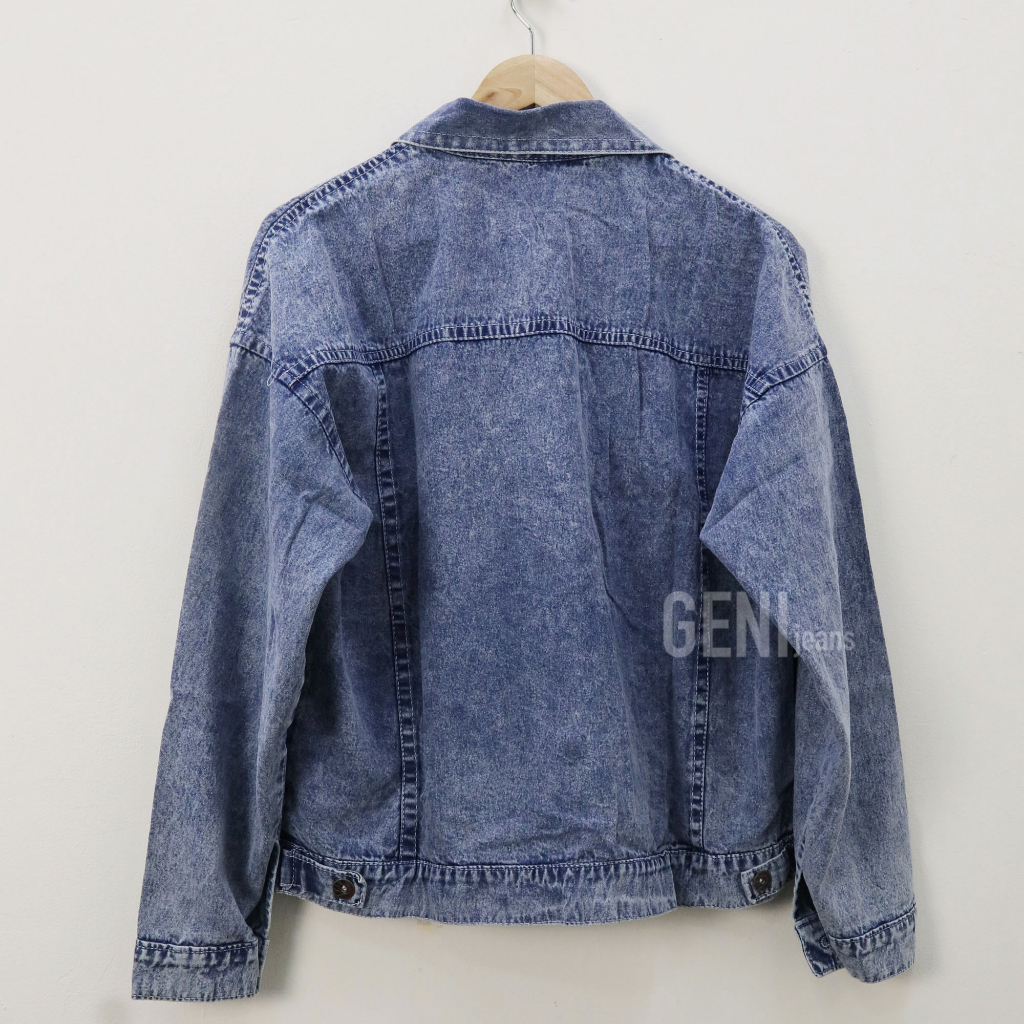 Oversize flower breze jacket jeans wanita by Genijeans