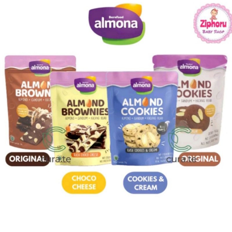 BAREFOOD ALMONA dan brownies healthy cookies booster asi