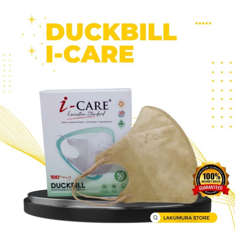 MASKER DUCKBILL I-CARE SKIN NUDE 4 PLY DISPOSABLE FACE MASK ISI 50 PCS
