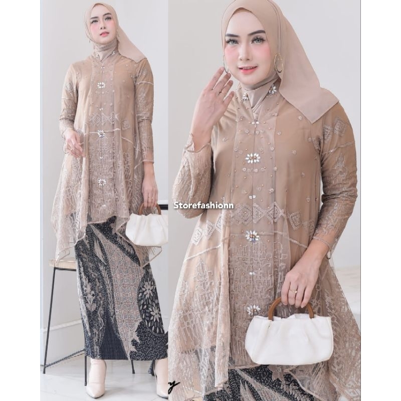 Kebaya Floy Tunik Busui Payet / Kebaya Modern / Kebaya Pesta Mewah / Kebaya Busui / Kebaya Kondangan Terbaru