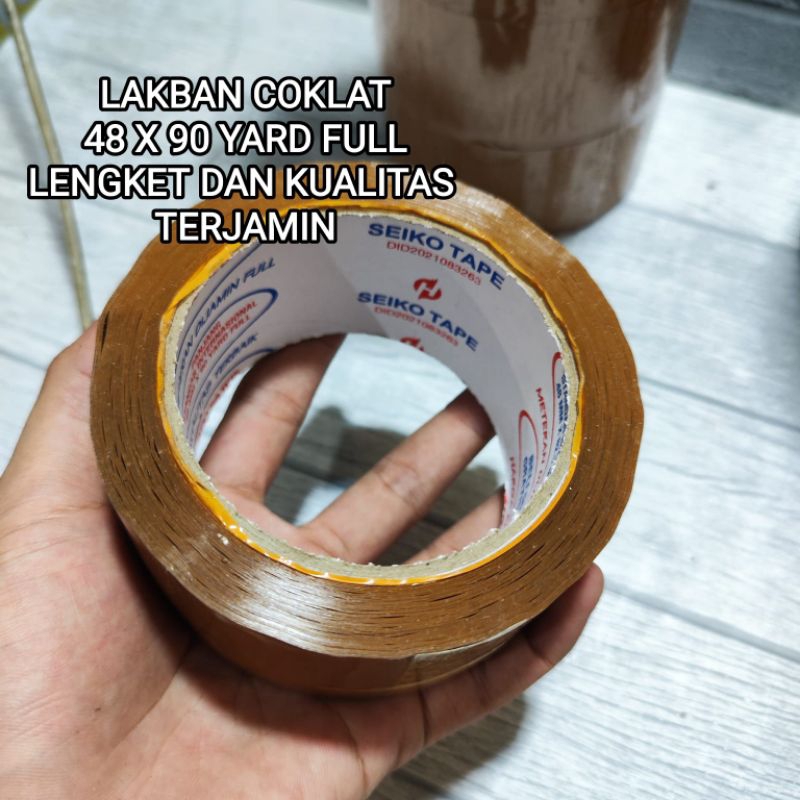 SEIKO LAKBAN COKLAT KUALITAS BAGUS 48 x 90 YARD FULL BAGUS BERKUALITAS LENGKET KUAT