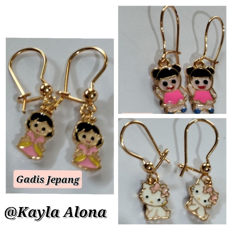 Anting Anting Anak Karakter Lucu Imitasi ( Gold )