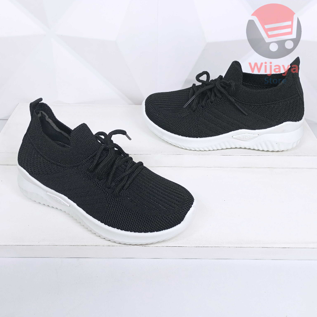 Sepatu Sekolah Sneaker Anak 27-36 Collin Rajut Hitam Polos Putih Fashionable dan Praktis untuk Laki-Laki dan Perempuan 4060 4061