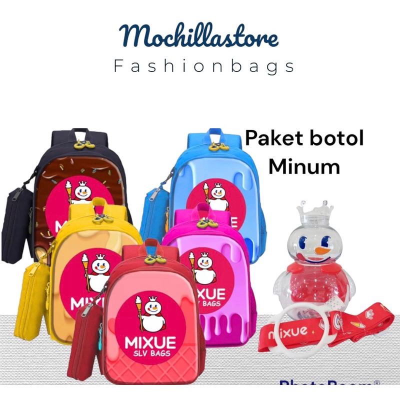 Mochillastore - Tas Ransel Anak Sekolah PAUD TK SD LAKI Perempuan ank2 2in1 PREMIUM VIRAL terbaru 2023 karakter ES KRIM MIXUE terlaris bisa COD murah