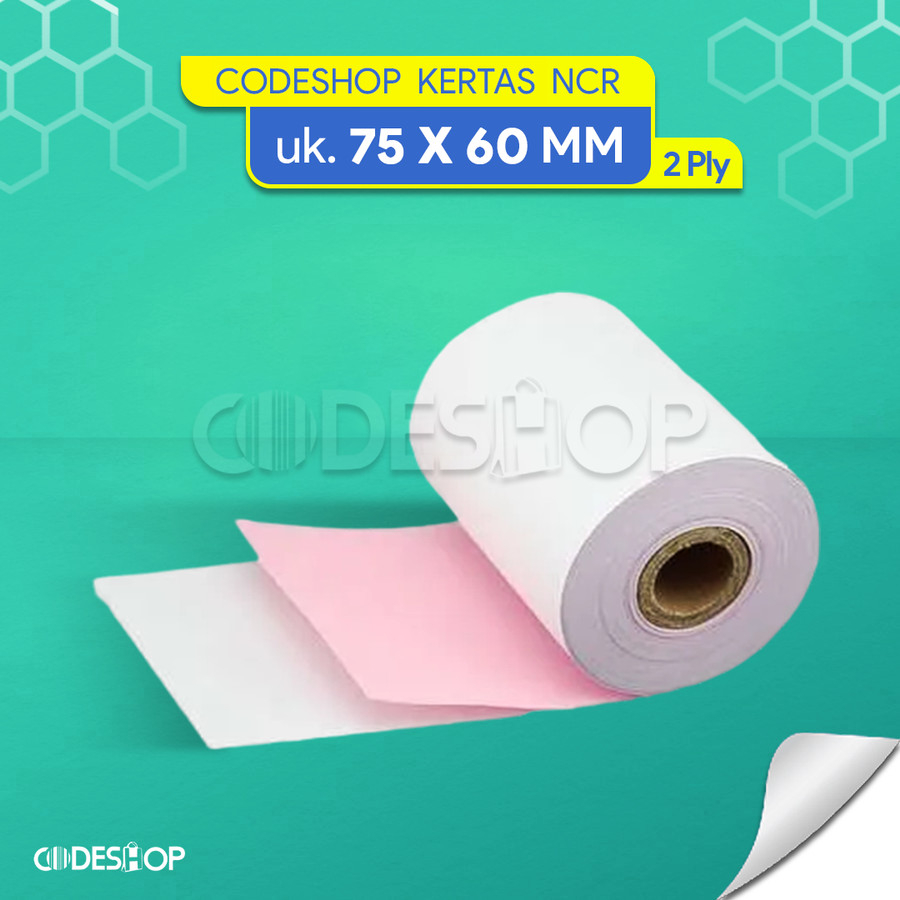 

Codeshop Kertas Struk Kasir Bahan NCR 75x60 mm 2 Rangkap