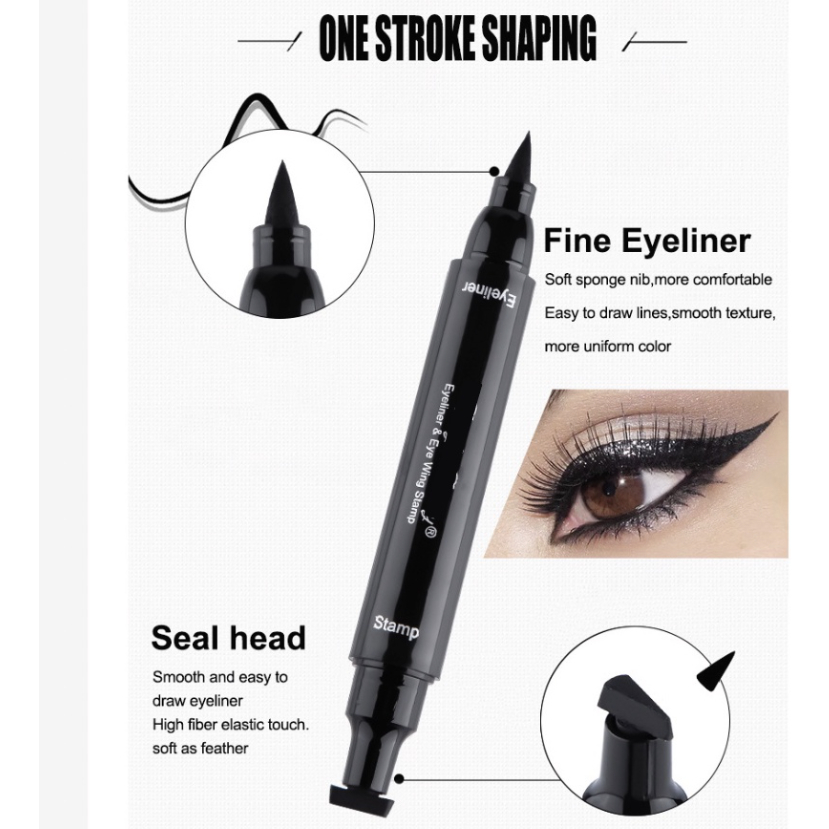 ORIGINAL EYELINER STAMP 2 IN 1 WATERPROOF LIQUID AMY'S DIARY EYELINER PENSIL WATERPROOF UKURAN STAMP SMALL