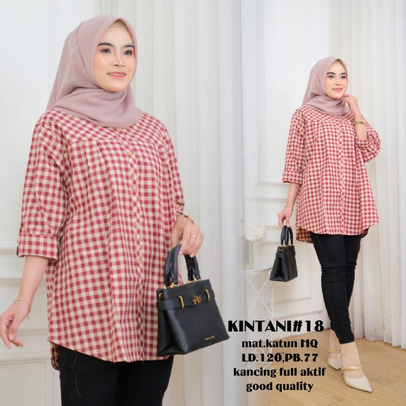 Tunik motif kotak Bianca Bisa COD