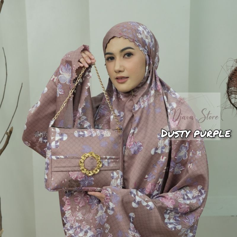 Mukena Dewasa Motif Bloom series laser cut Daily 2in1|Premium Silk Set Tas Mewah