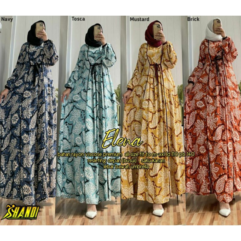 gamis maxydress rayon viscose premium ori by disha