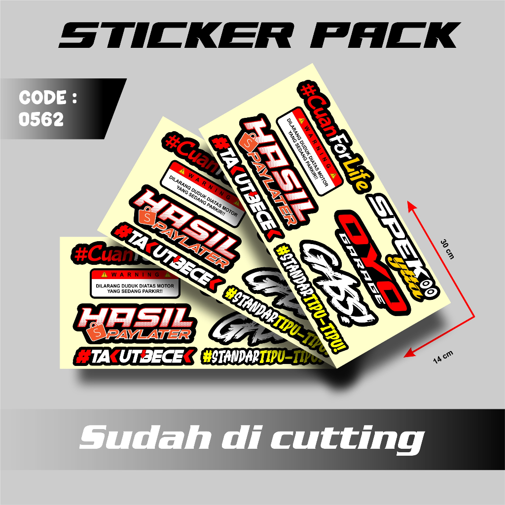 STIKER PACK KATA KATA HASIL SPAYLATER / CUAN FOR LIFE / SPEK YTTA / OYO GARAGE / STD TIPU-TIPU 0562