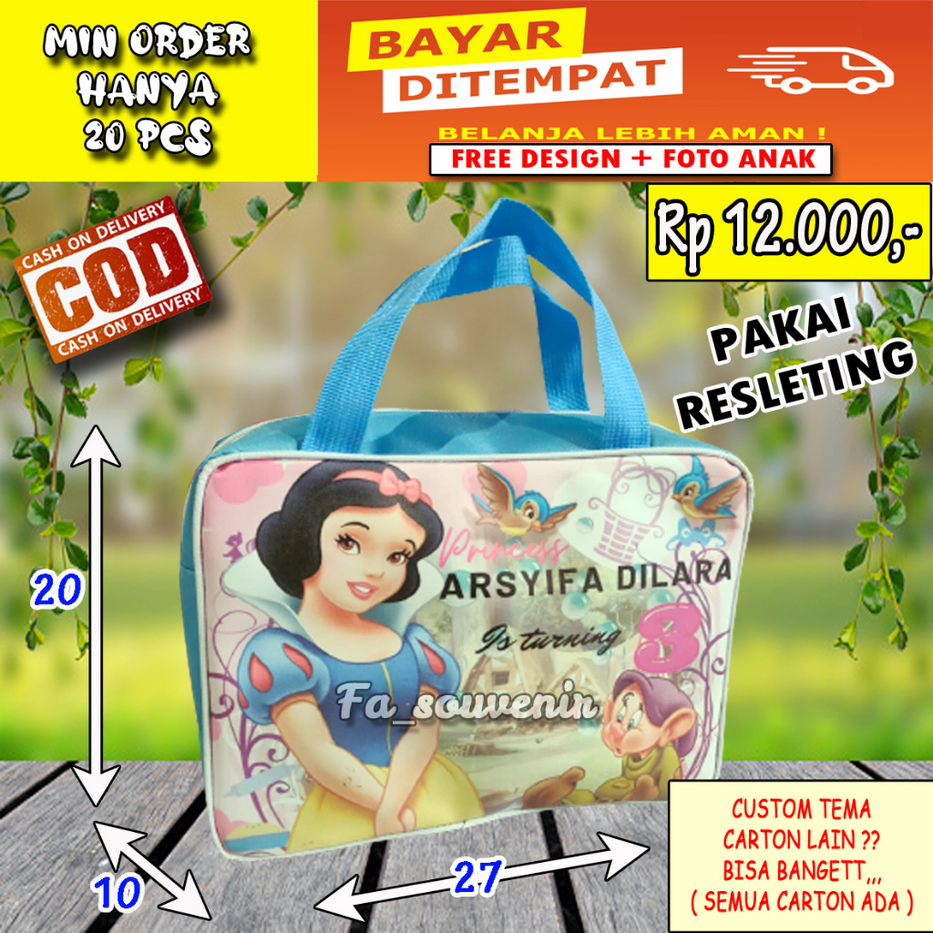 

Souvenir Tas Ulang Tahun Princes Bisa COD / Tas Partus / Tas Souvenir Custom Jinjing