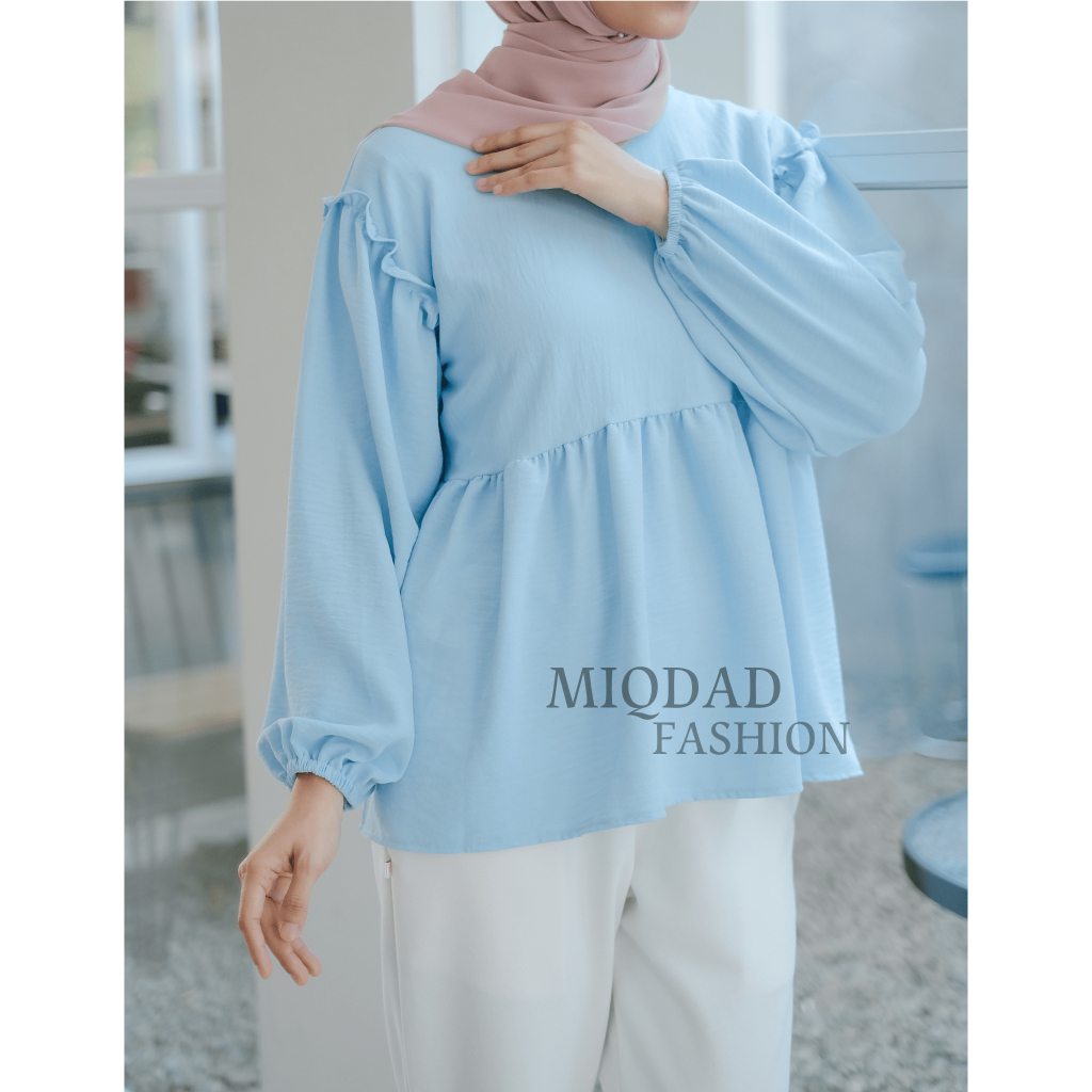 Blouse Atasan Wanita Casual Aluna / Blouse Lengan Balon / Atasan Wanita Crop Cringkle / Blus  / Blose