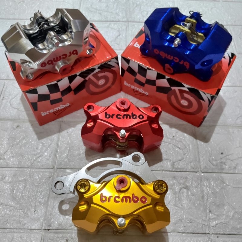 KALIPER 2 PISTON CNC PLUS BREKET MOTOR BEAT VARIO SCOOPY MIO SMILE MIO SOUL GT 115 MIO J FINO INJEKSI MIO M3 MIO Z ALL MIO SERIES