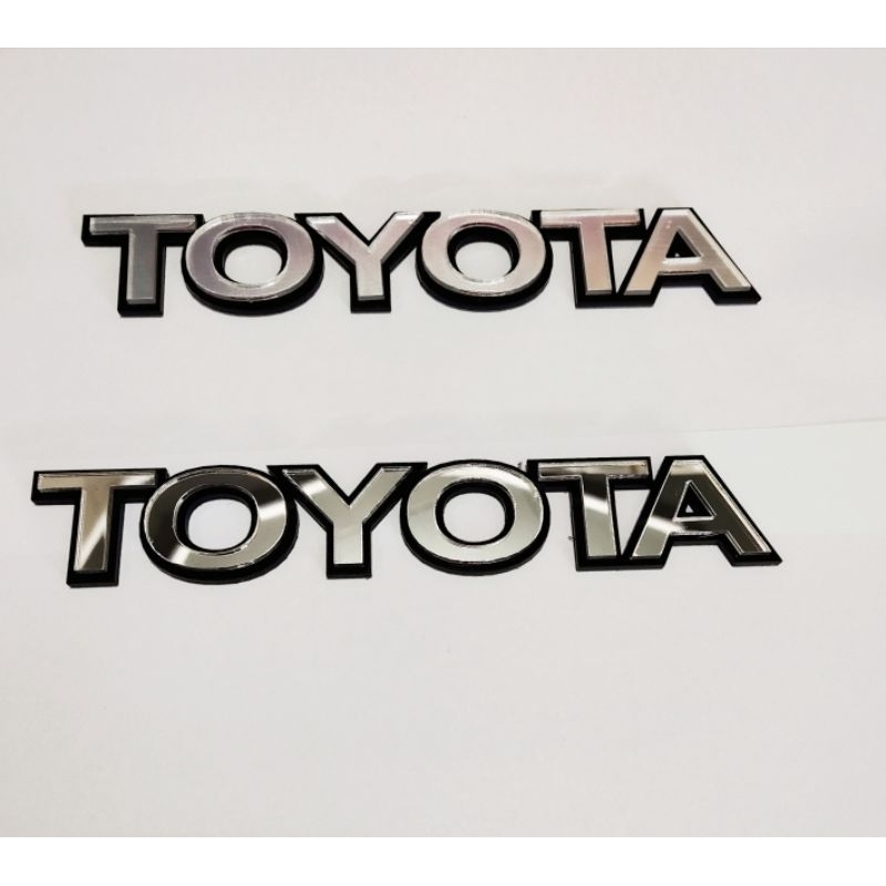 Emblem alklirik TOYOTA  emblem tulisan Toyota alklirik silver