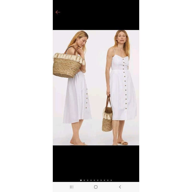 HM Linen Blend Dress - Midi Dress Linen