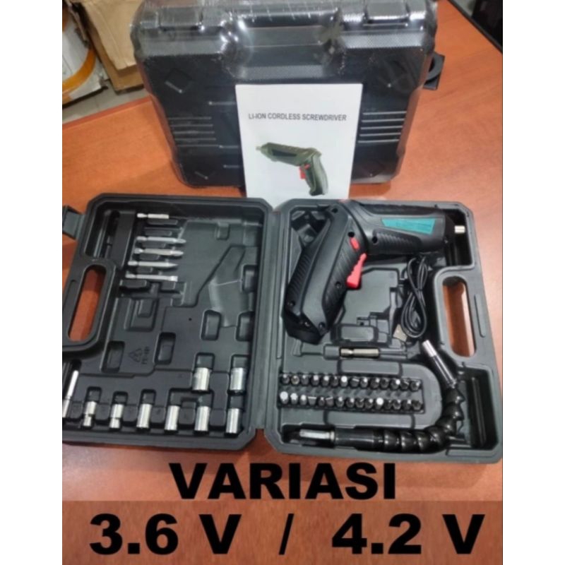 MESIN BOR OBENG ELEKTRIK CORDLESS - 47PCS